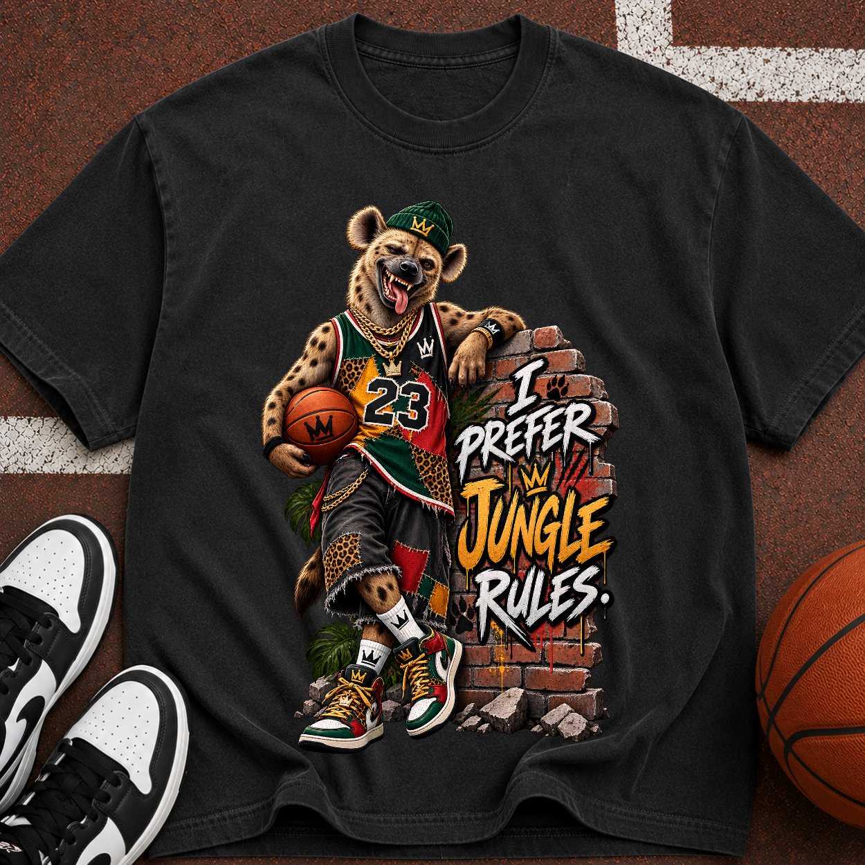 Basketball Bear T-Shirt - “I Prefer Jungle Rules” Graphic Tee