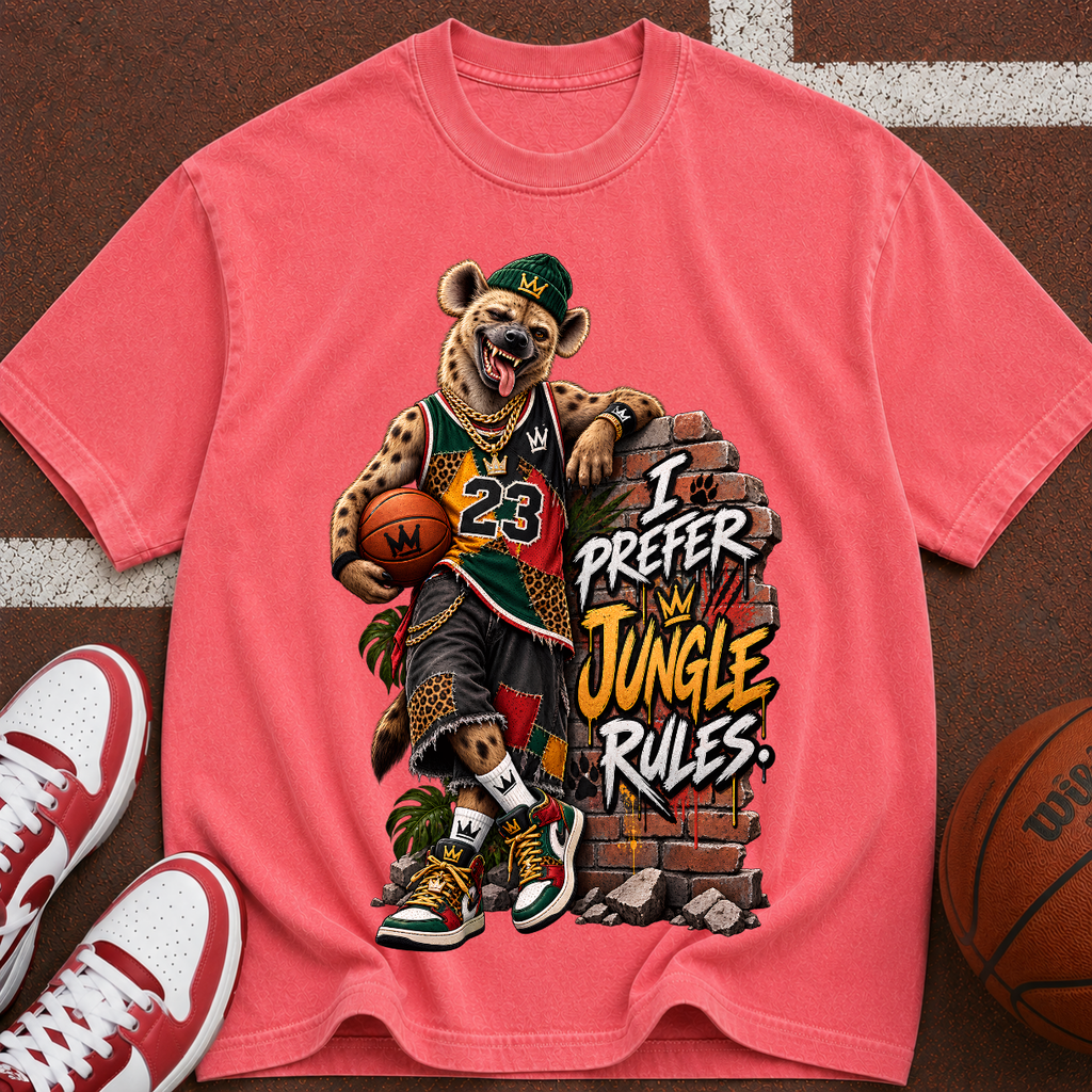 Basketball Bear T-Shirt - “I Prefer Jungle Rules” Graphic Tee