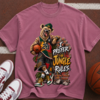 Basketball Bear T-Shirt - “I Prefer Jungle Rules” Graphic Tee