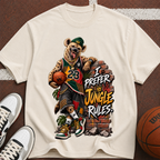 Basketball Bear T-Shirt - “I Prefer Jungle Rules” Graphic Tee