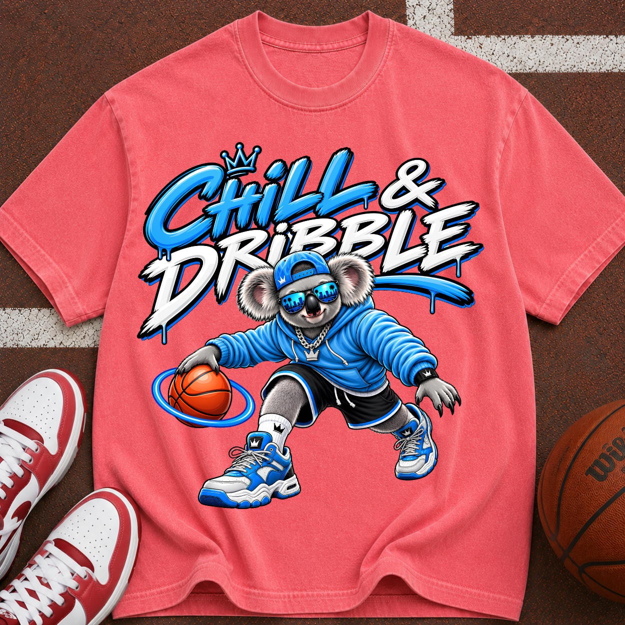 Chill & Dribble Basketball T-Shirt — Cool Streetwear Tee for Hoops Fans