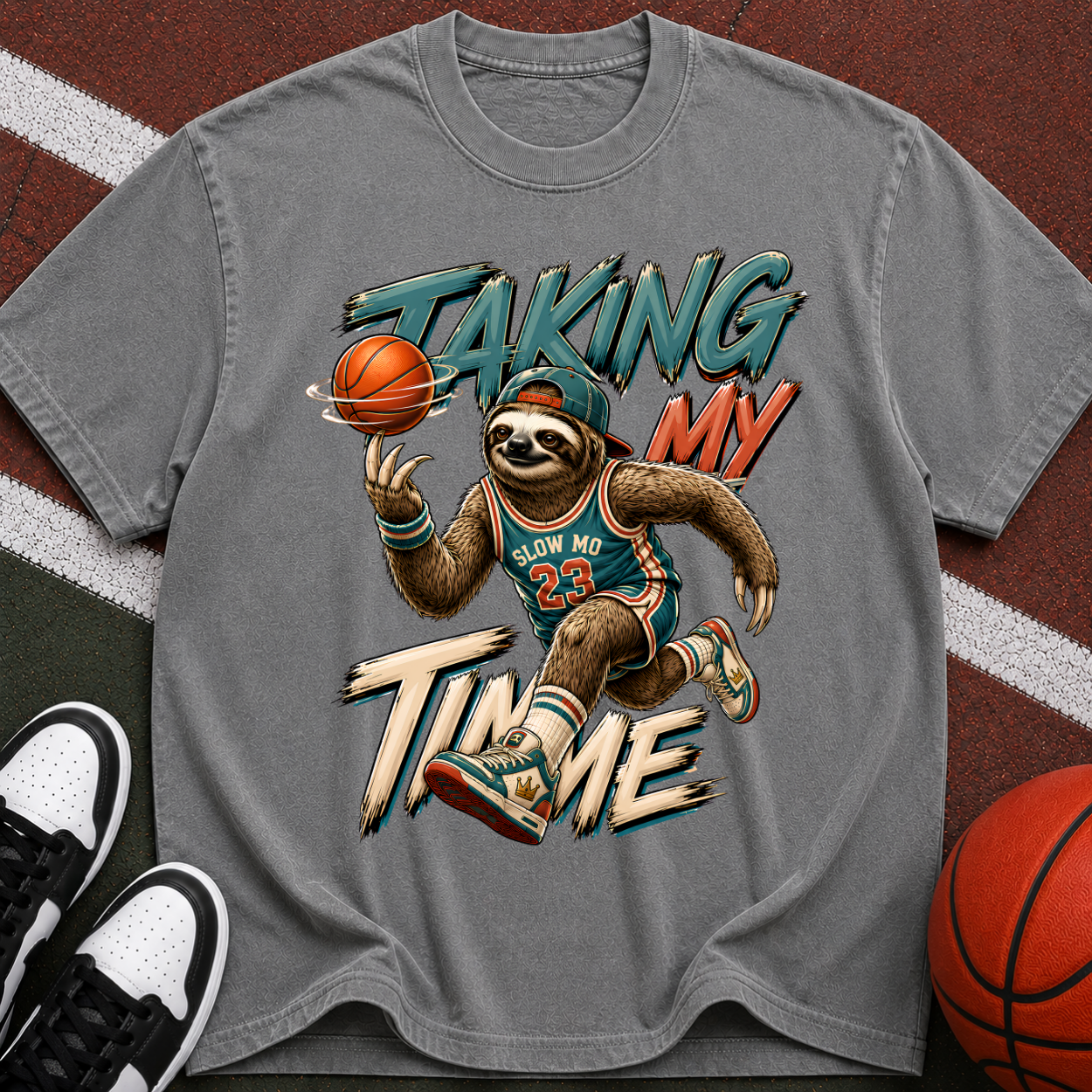 Taking My Throne Sloth Basketball T-Shirt