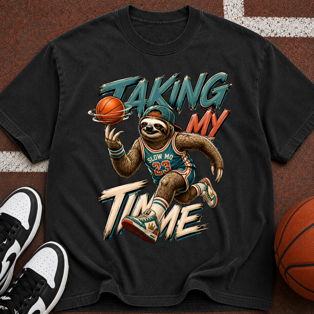 Taking My Throne Sloth Basketball T-Shirt