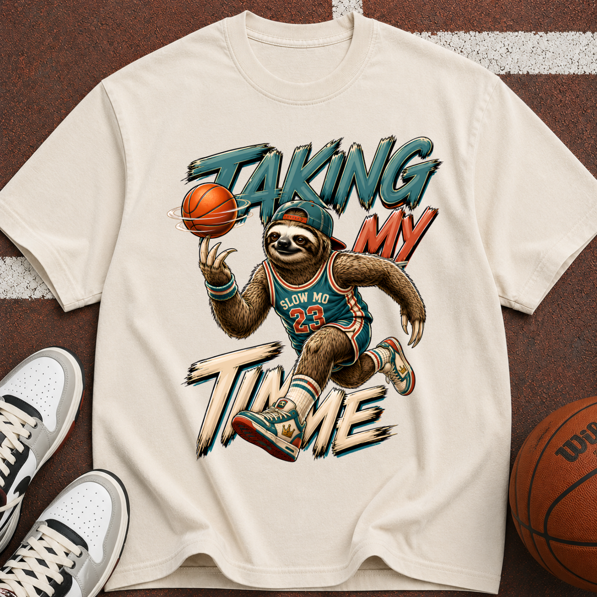Taking My Throne Sloth Basketball T-Shirt
