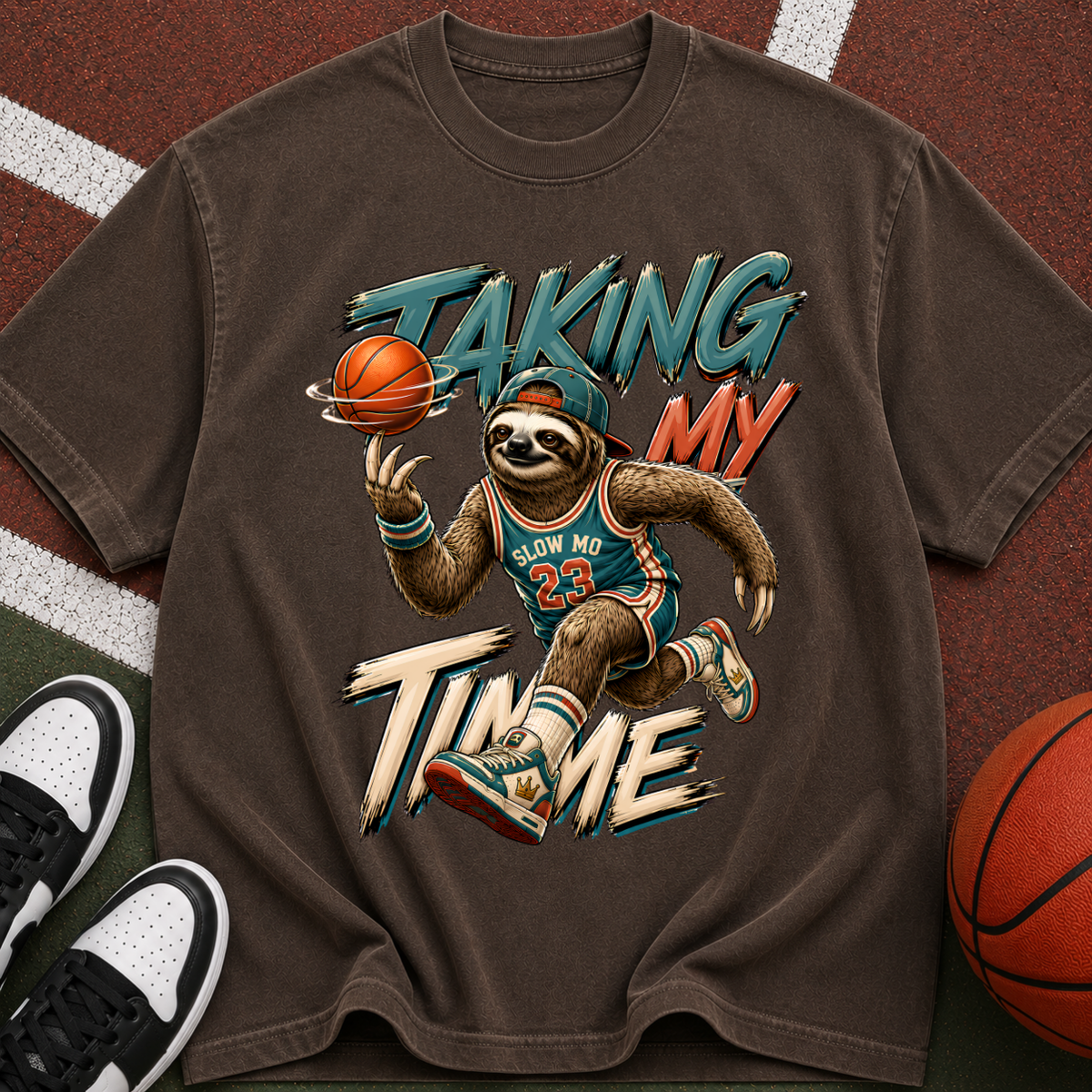 Taking My Throne Sloth Basketball T-Shirt