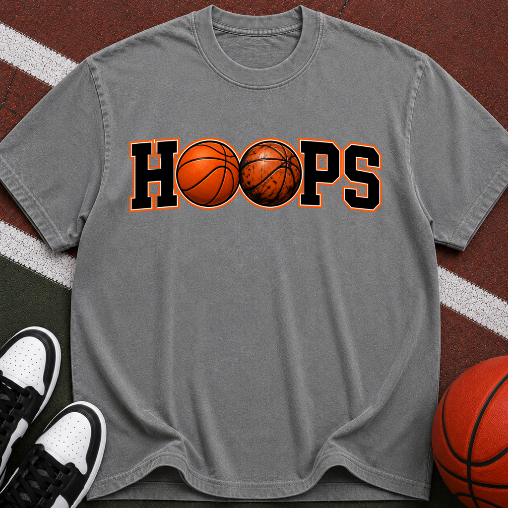 Hoops Basketball T-Shirt — Retro Basketball Graphic Tee
