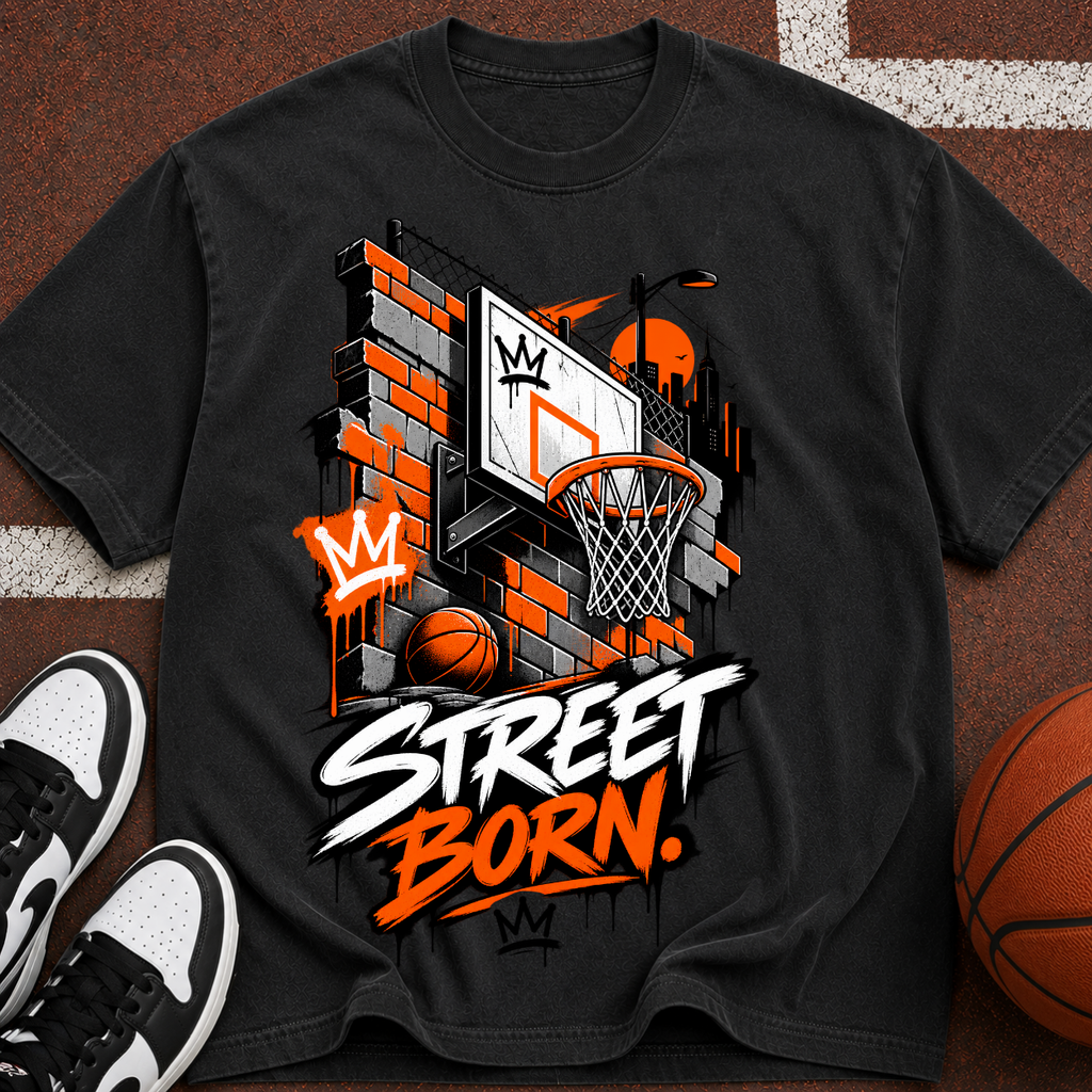 Street Born Basketball T-Shirt — Urban Hoop Graphic Tee