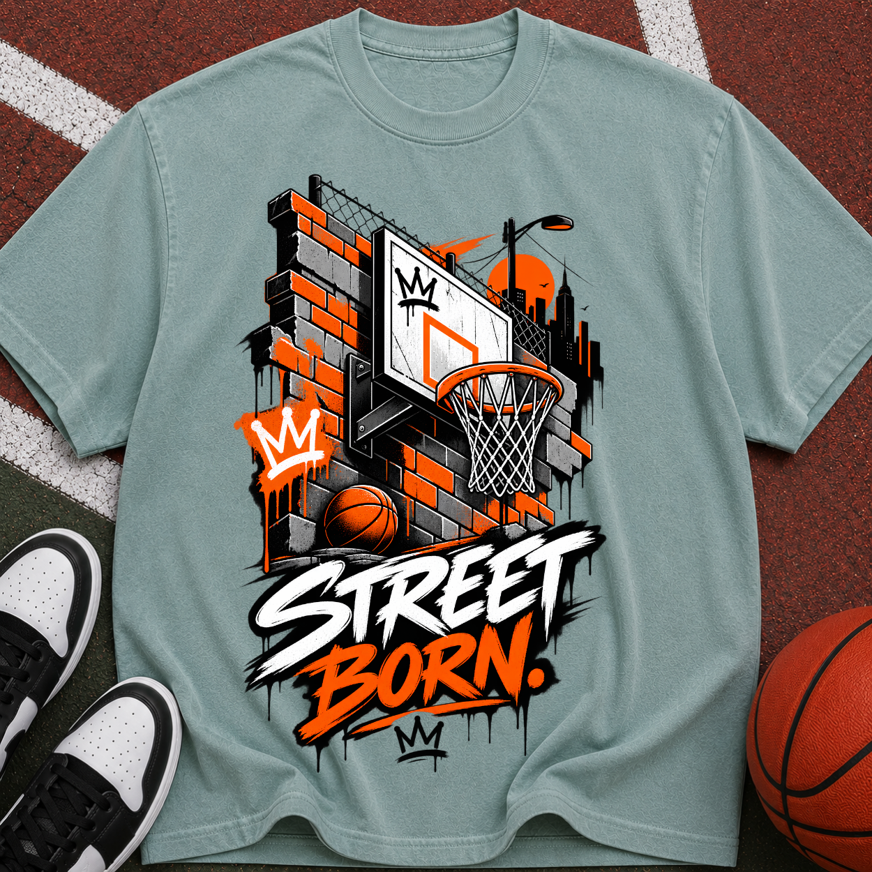 Street Born Basketball T-Shirt — Urban Hoop Graphic Tee
