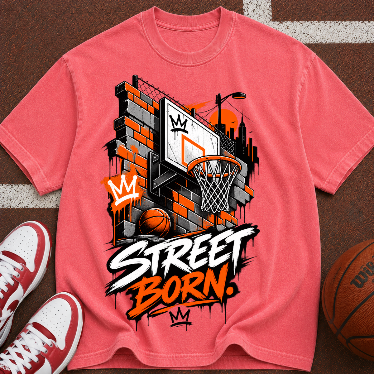 Street Born Basketball T-Shirt — Urban Hoop Graphic Tee