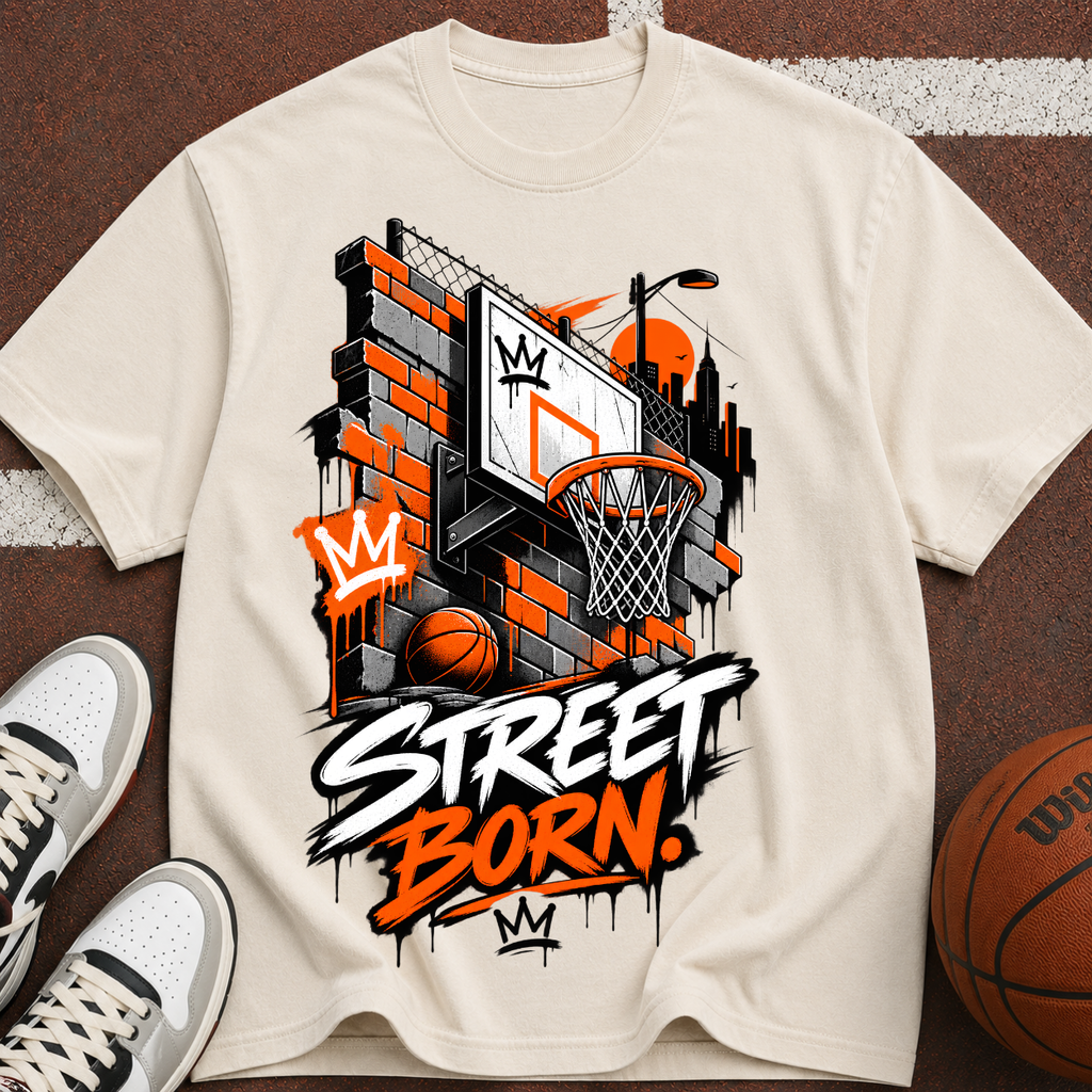 Street Born Basketball T-Shirt — Urban Hoop Graphic Tee