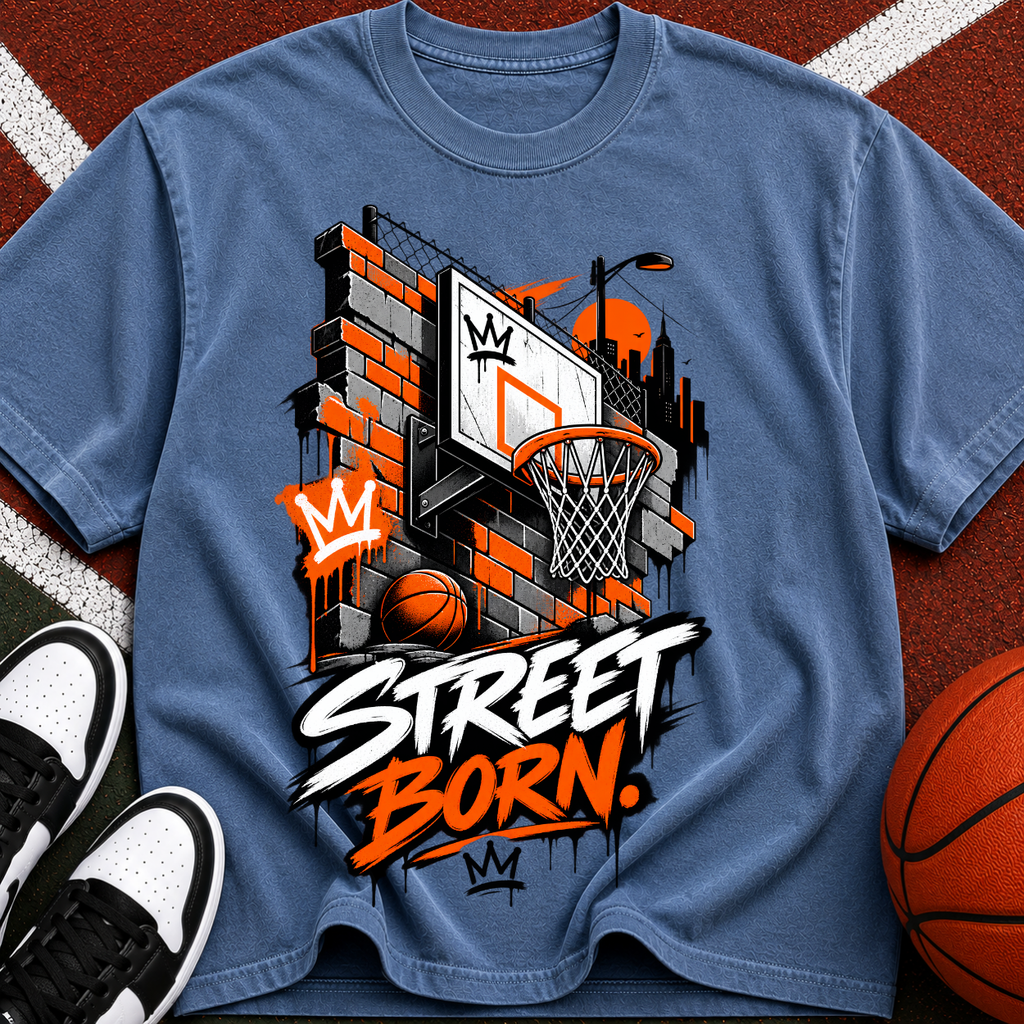 Street Born Basketball T-Shirt — Urban Hoop Graphic Tee