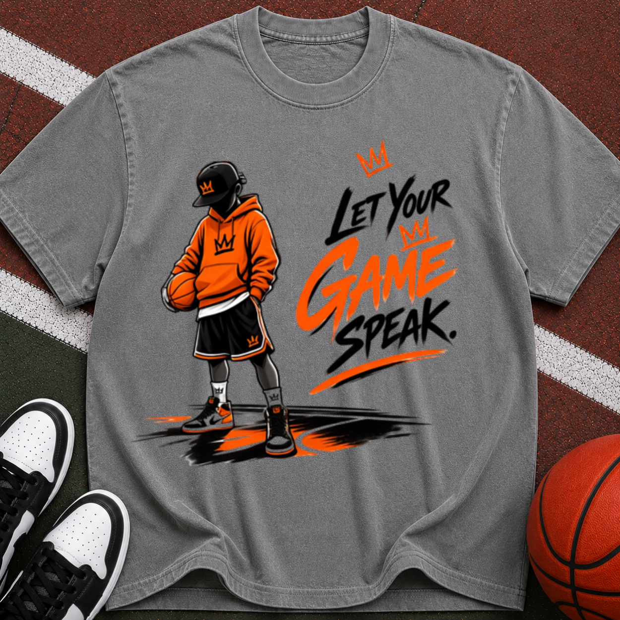 Let Your Game Speak Tee — Streetwear Basketball Graphic T-Shirt
