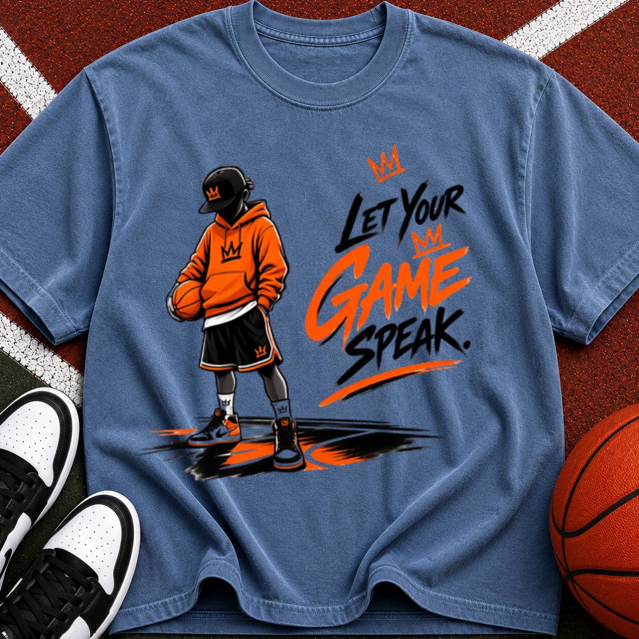 Let Your Game Speak Tee — Streetwear Basketball Graphic T-Shirt