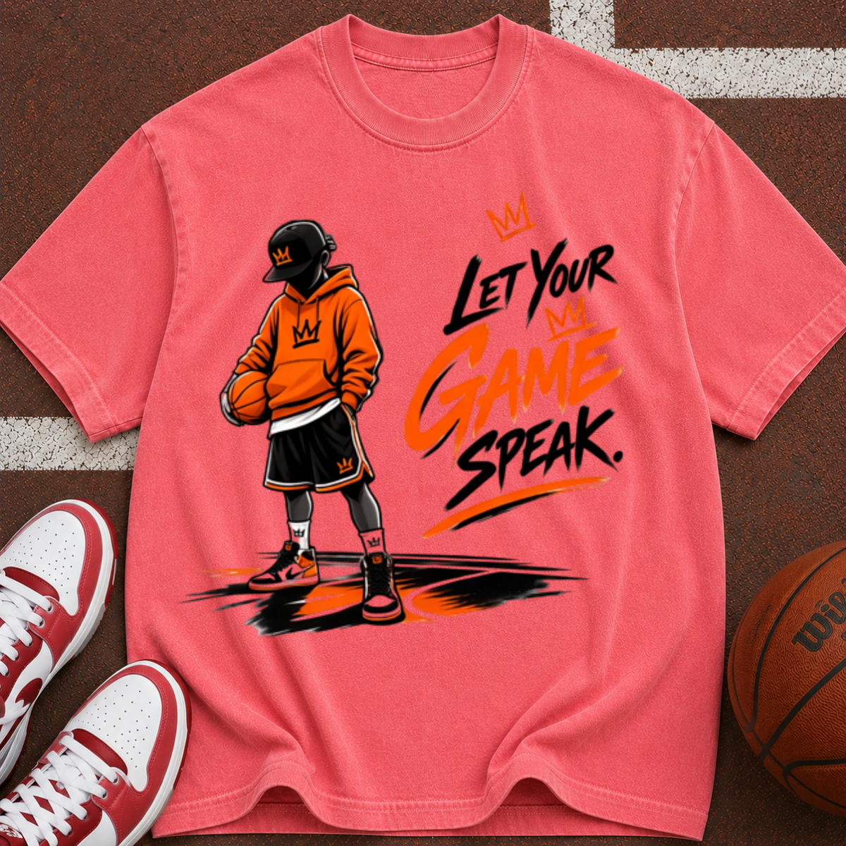 Let Your Game Speak Tee — Streetwear Basketball Graphic T-Shirt