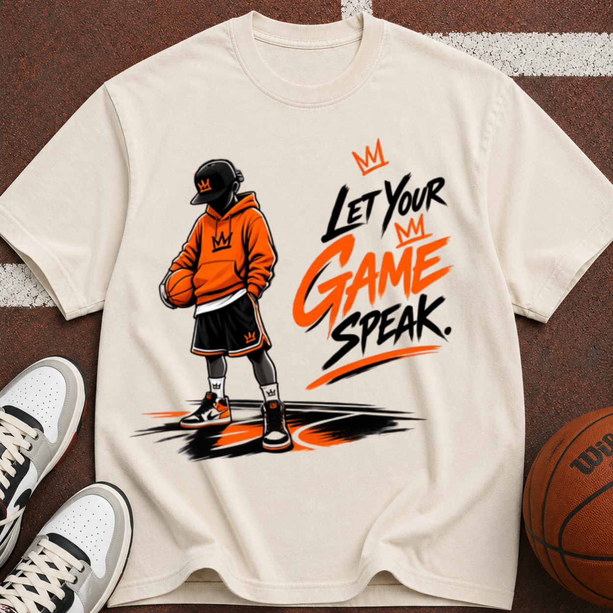 Let Your Game Speak Tee — Streetwear Basketball Graphic T-Shirt