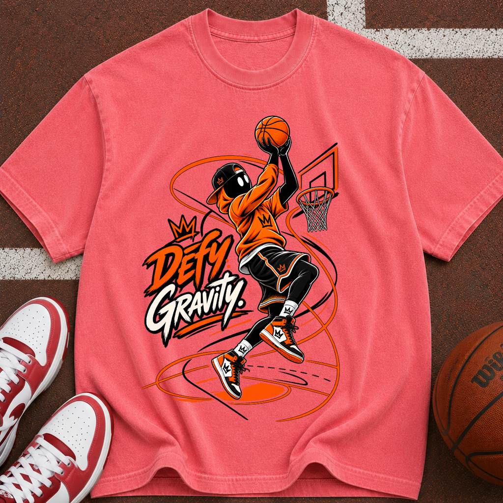 Defy Gravity Basketball Tee — Dunk Graphic T-Shirt