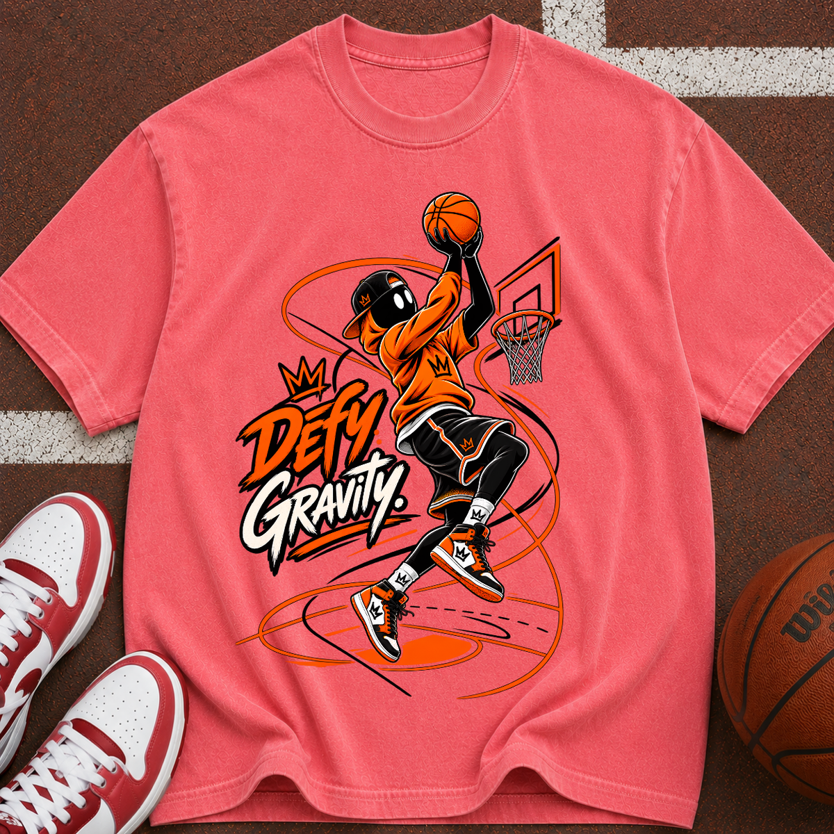 Defy Gravity Basketball Tee — Dunk Graphic T-Shirt