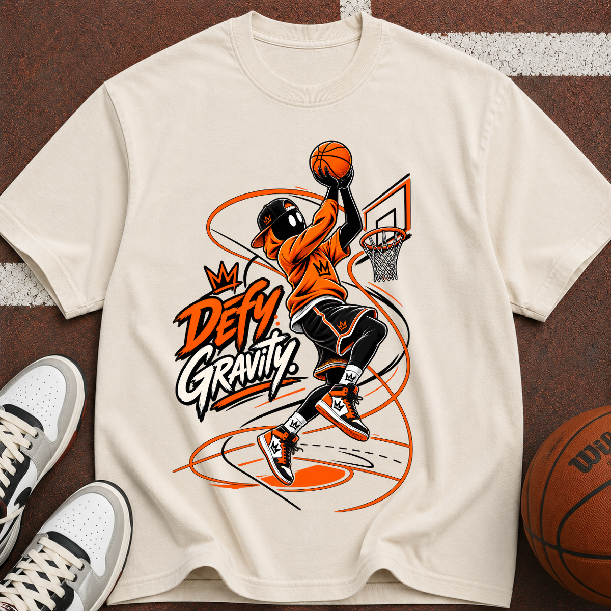 Defy Gravity Basketball Tee — Dunk Graphic T-Shirt