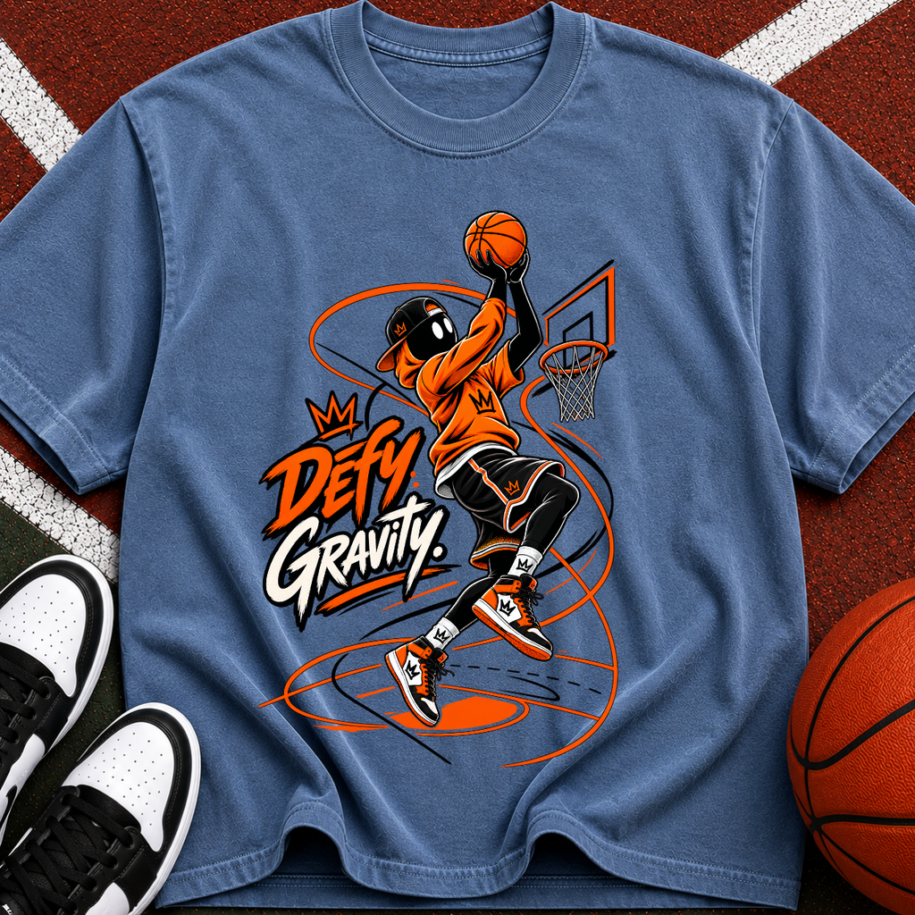 Defy Gravity Basketball Tee — Dunk Graphic T-Shirt