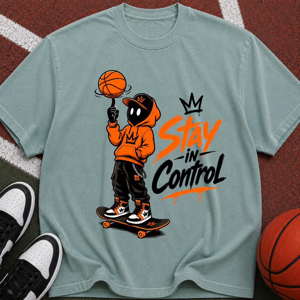 Stay in Control Skateboard Basketball Tee