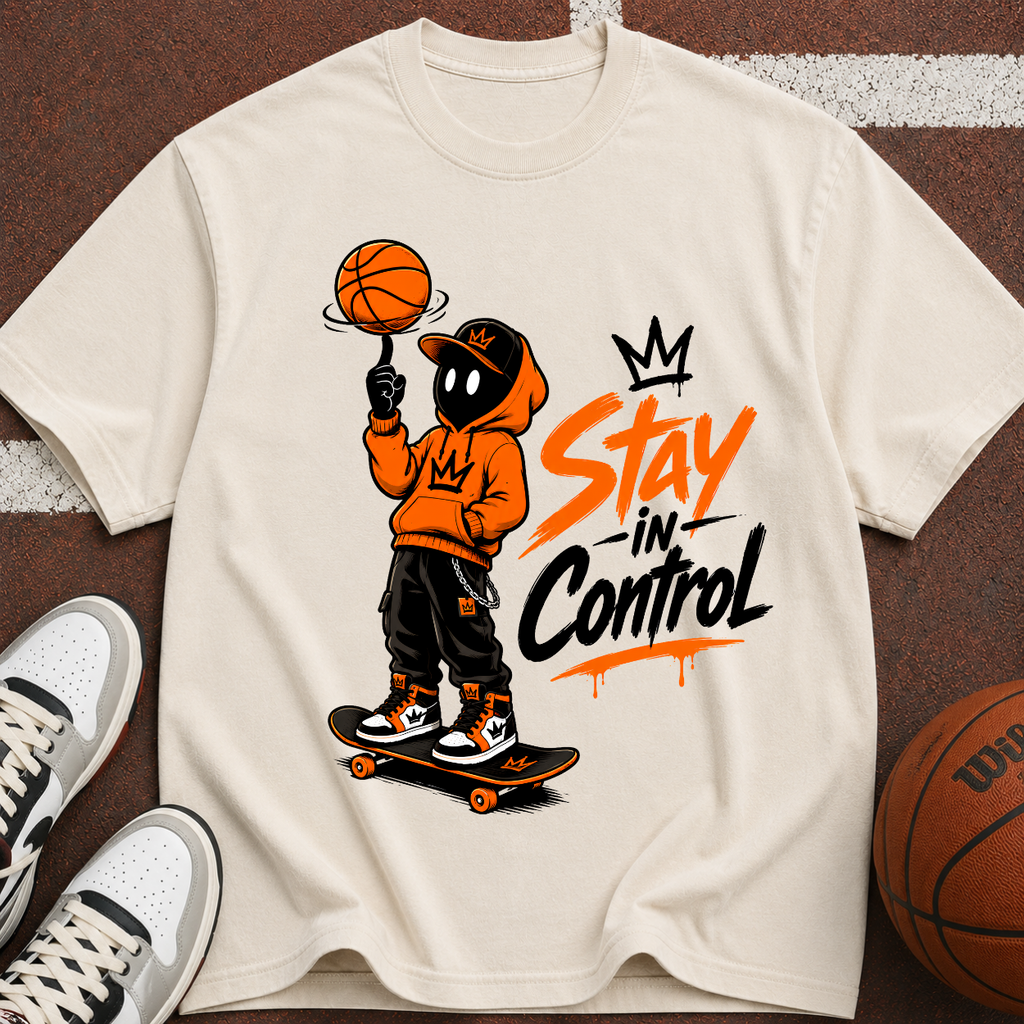 Stay in Control Skateboard Basketball Tee