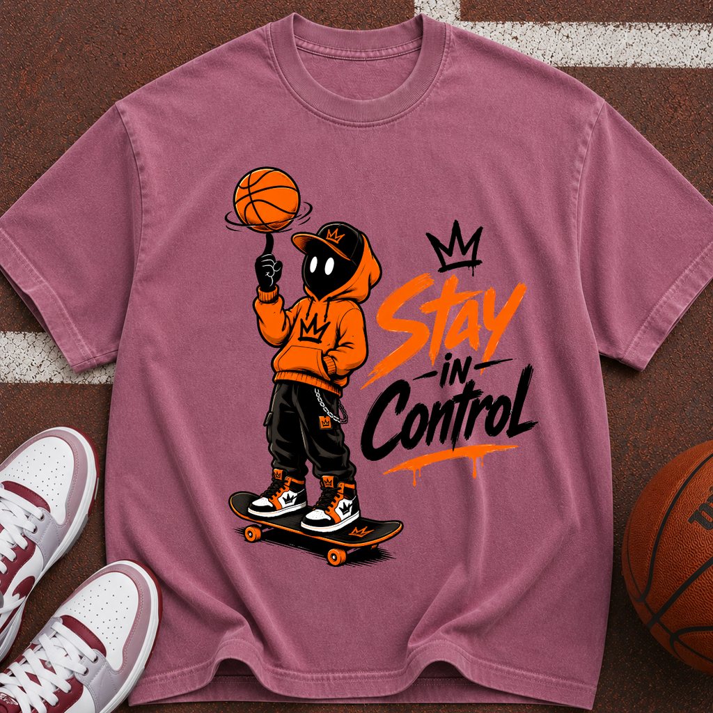 Stay in Control Skateboard Basketball Tee