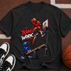 Team Work Basketball T-Shirt — Cartoon Hoop Dunk Graphic Tee