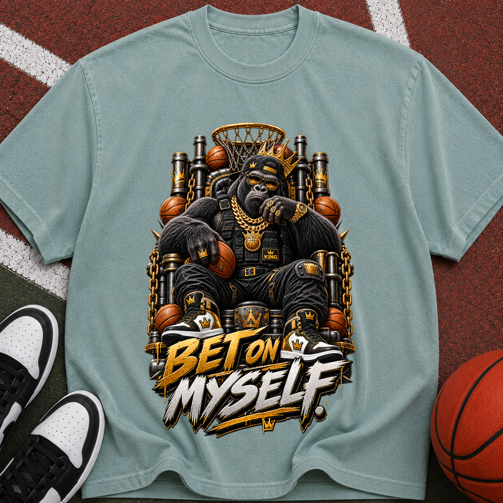 Bet On Myself Basketball Bear Tee – Motivational Sports Graphic T-Shirt