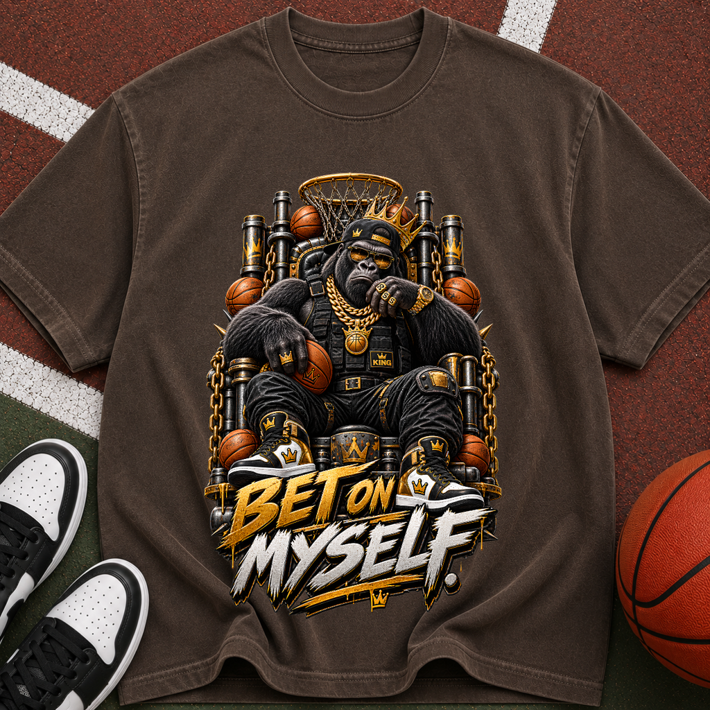 Bet On Myself Basketball Bear Tee – Motivational Sports Graphic T-Shirt