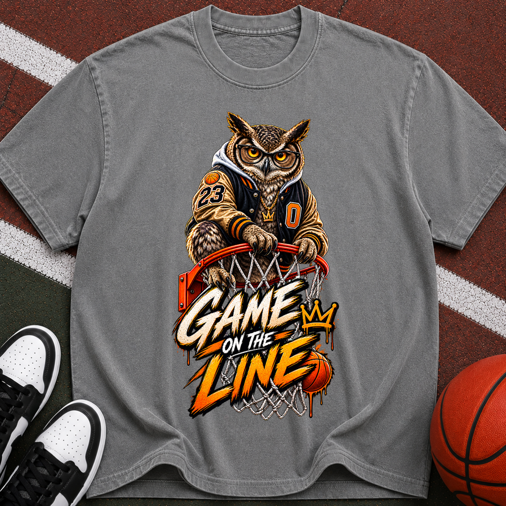 Game On The Line Owl Basketball T-Shirt