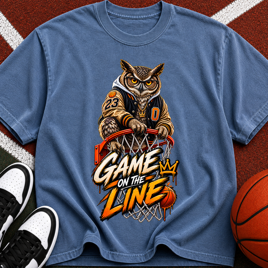 Game On The Line Owl Basketball T-Shirt