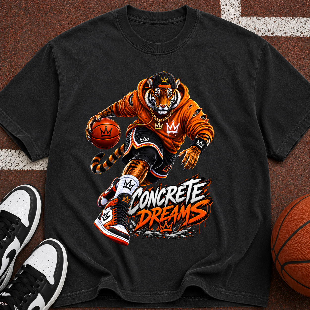 Concrete Dreams Tiger Basketball T‑Shirt