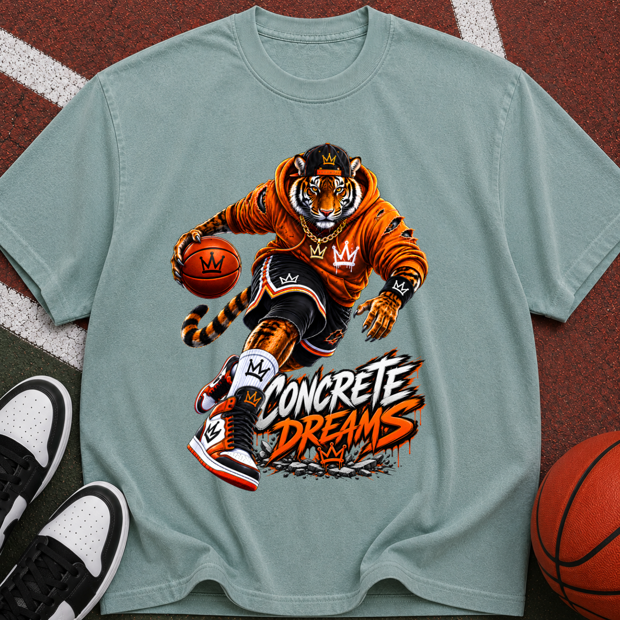 Concrete Dreams Tiger Basketball T‑Shirt