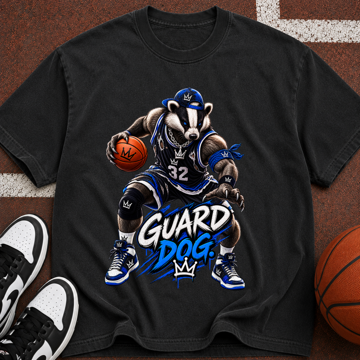 Guard Dog Basketball T-Shirt — Badger Mascot Hoop Tee