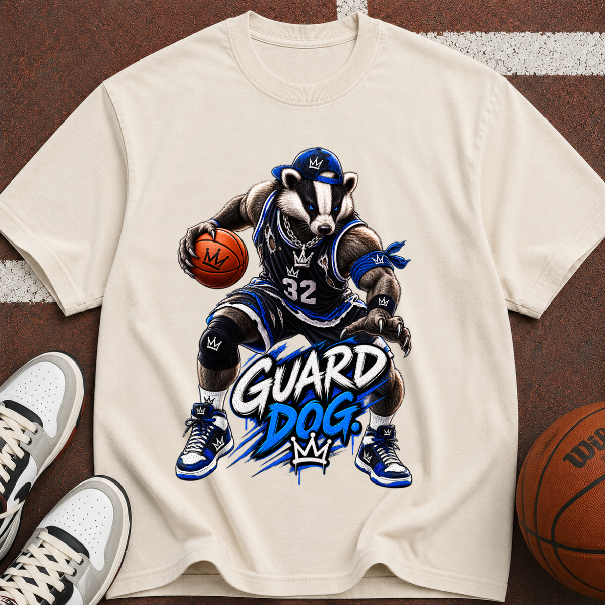 Guard Dog Basketball T-Shirt — Badger Mascot Hoop Tee