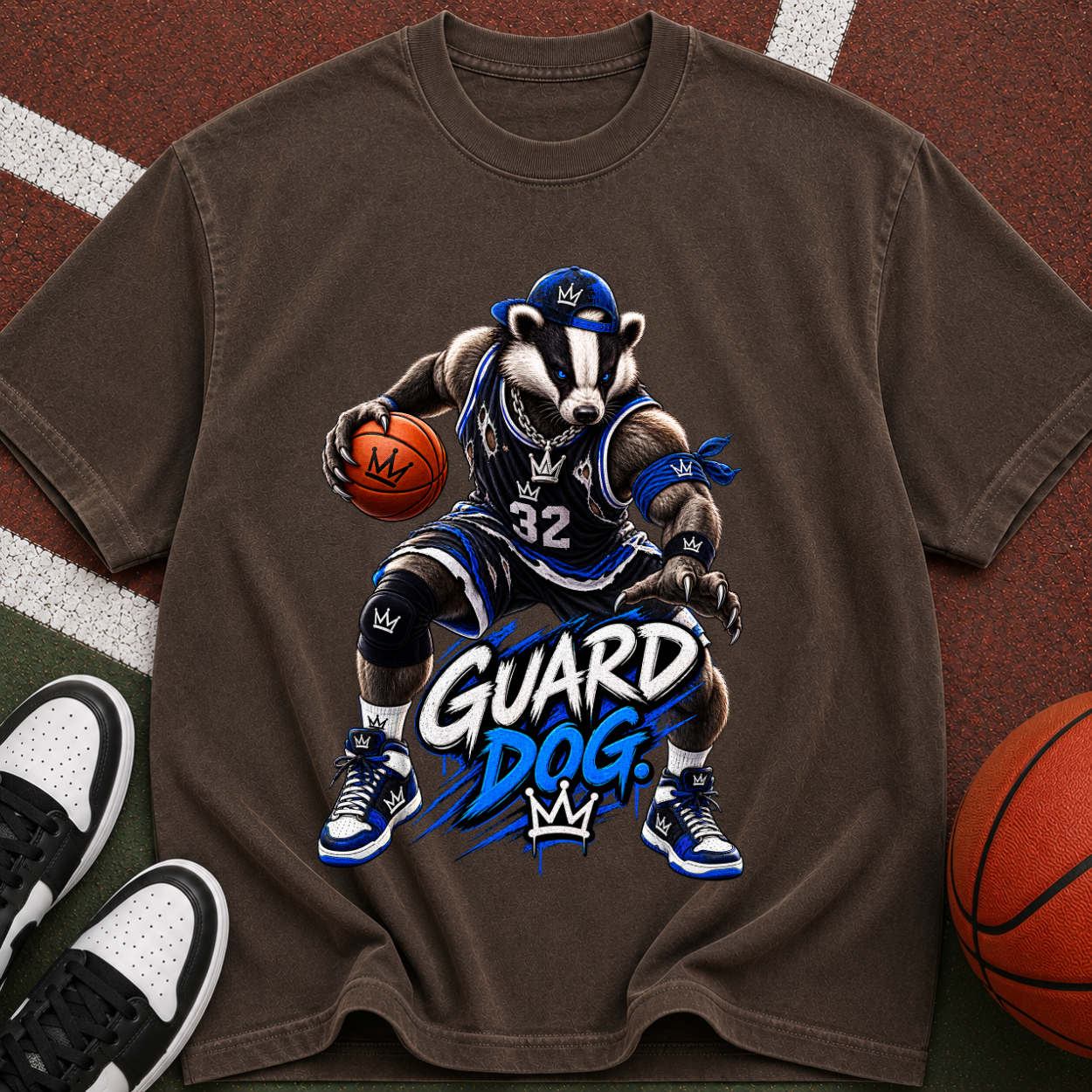 Guard Dog Basketball T-Shirt — Badger Mascot Hoop Tee