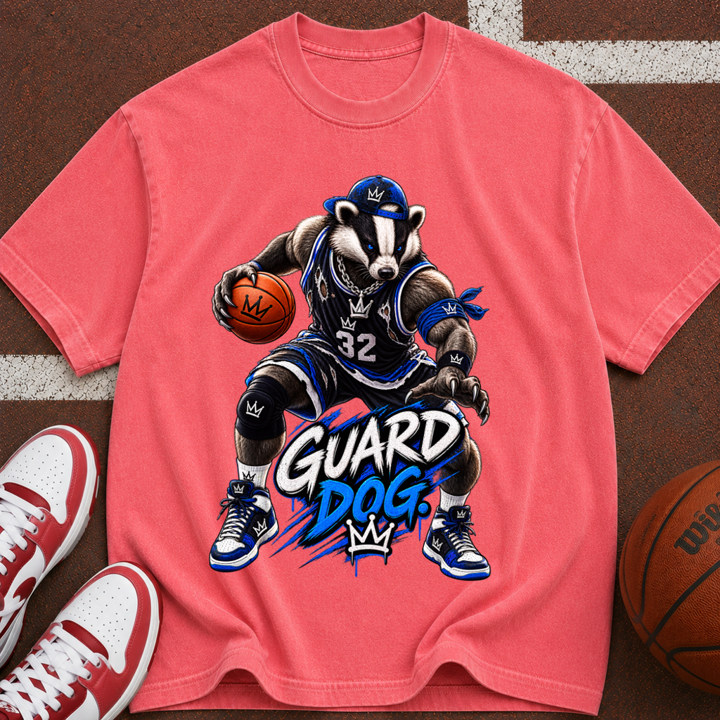 Guard Dog Basketball T-Shirt — Badger Mascot Hoop Tee