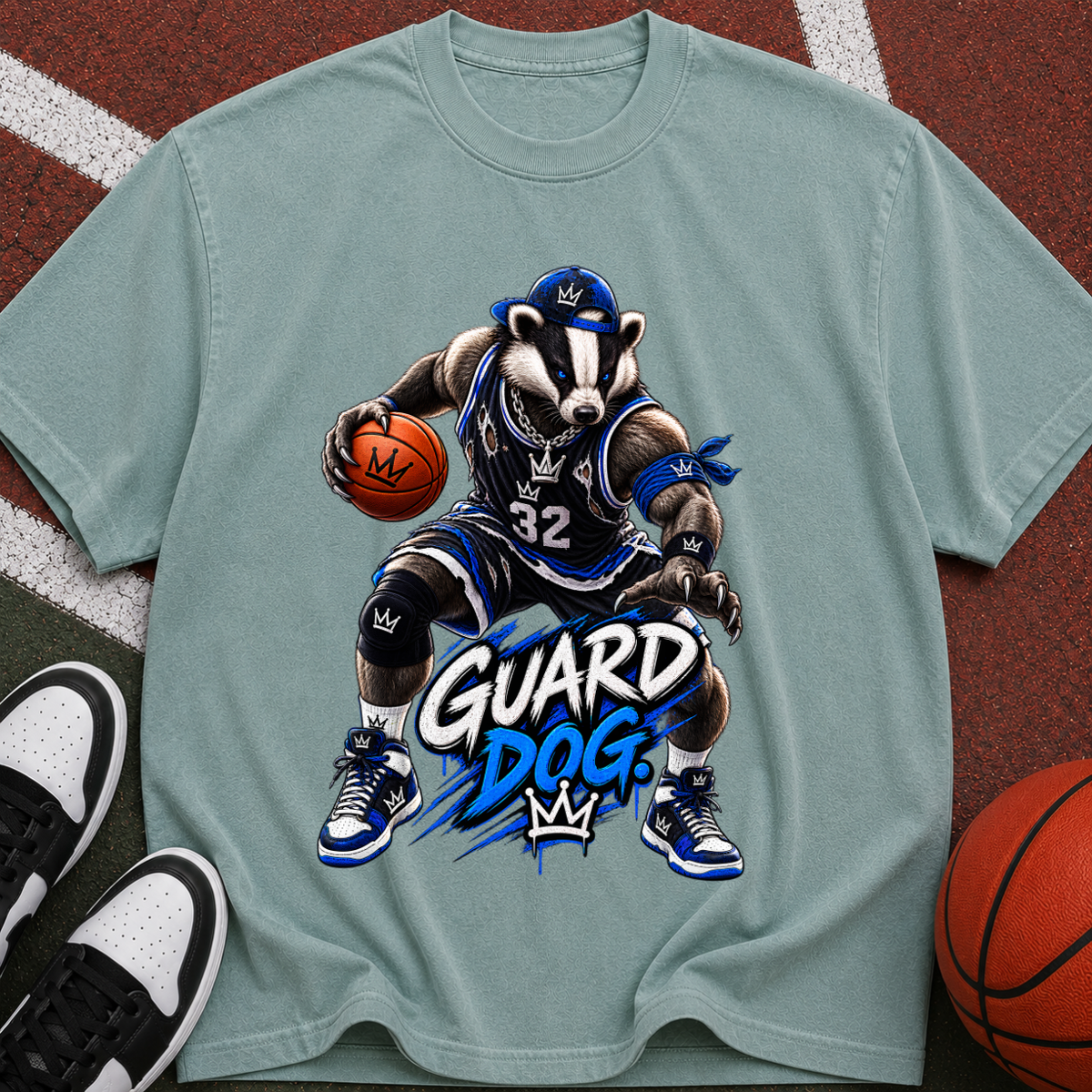 Guard Dog Basketball T-Shirt — Badger Mascot Hoop Tee