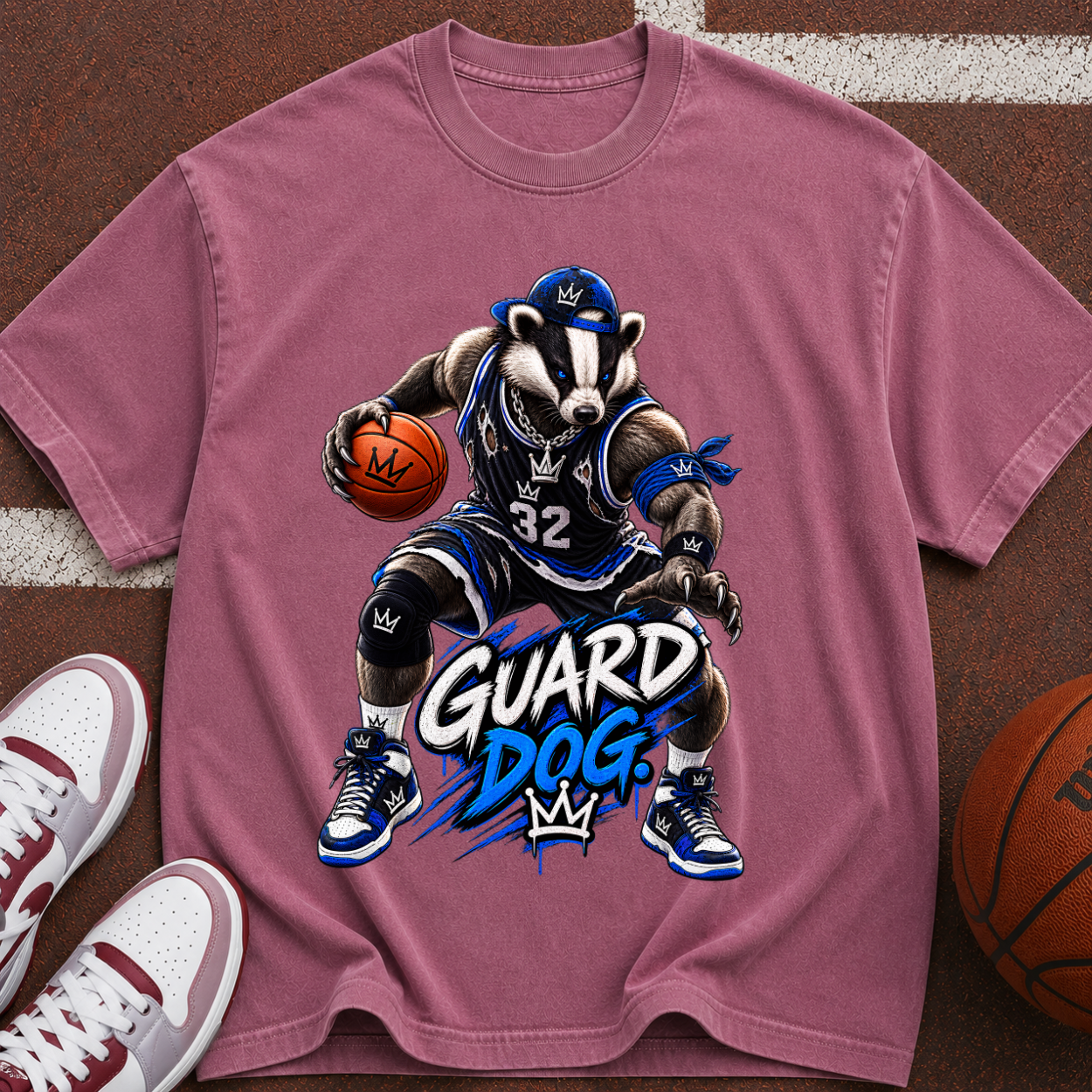 Guard Dog Basketball T-Shirt — Badger Mascot Hoop Tee