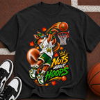 Basketball Squirrel Graphic T-Shirt — "Nuts About Hoops" Retro Sports Tee