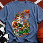 Basketball Squirrel Graphic T-Shirt — "Nuts About Hoops" Retro Sports Tee