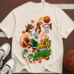 Basketball Squirrel Graphic T-Shirt — "Nuts About Hoops" Retro Sports Tee
