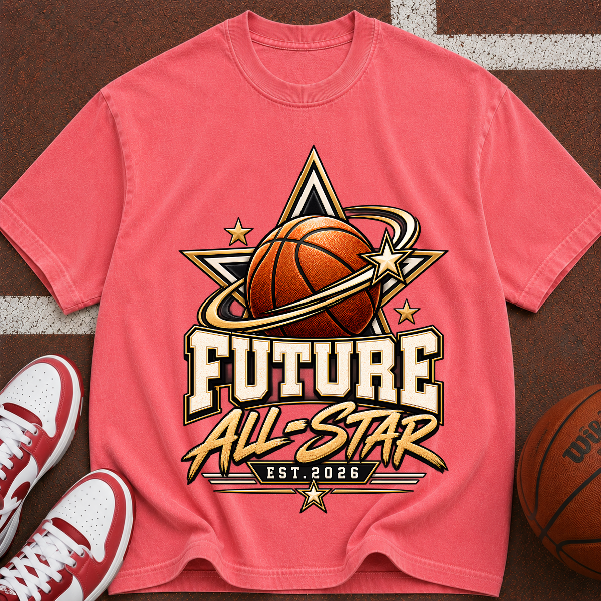 Future All-Star Basketball T-Shirt — Youth Basketball Tee, "Future All-Star Est. 2026"