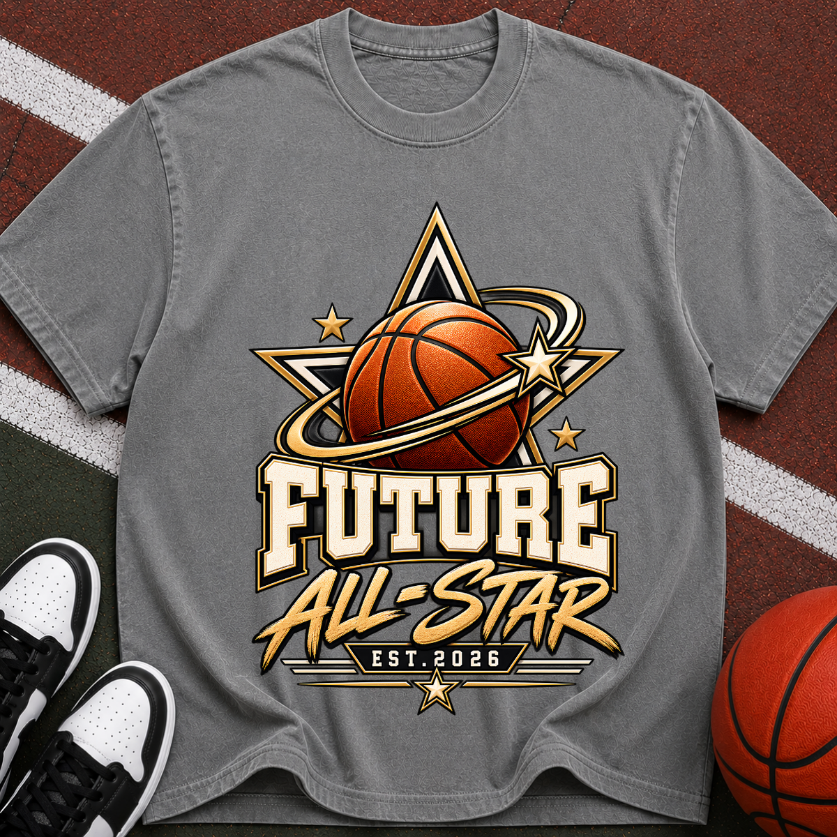 Future All-Star Basketball T-Shirt — Youth Basketball Tee, "Future All-Star Est. 2026"