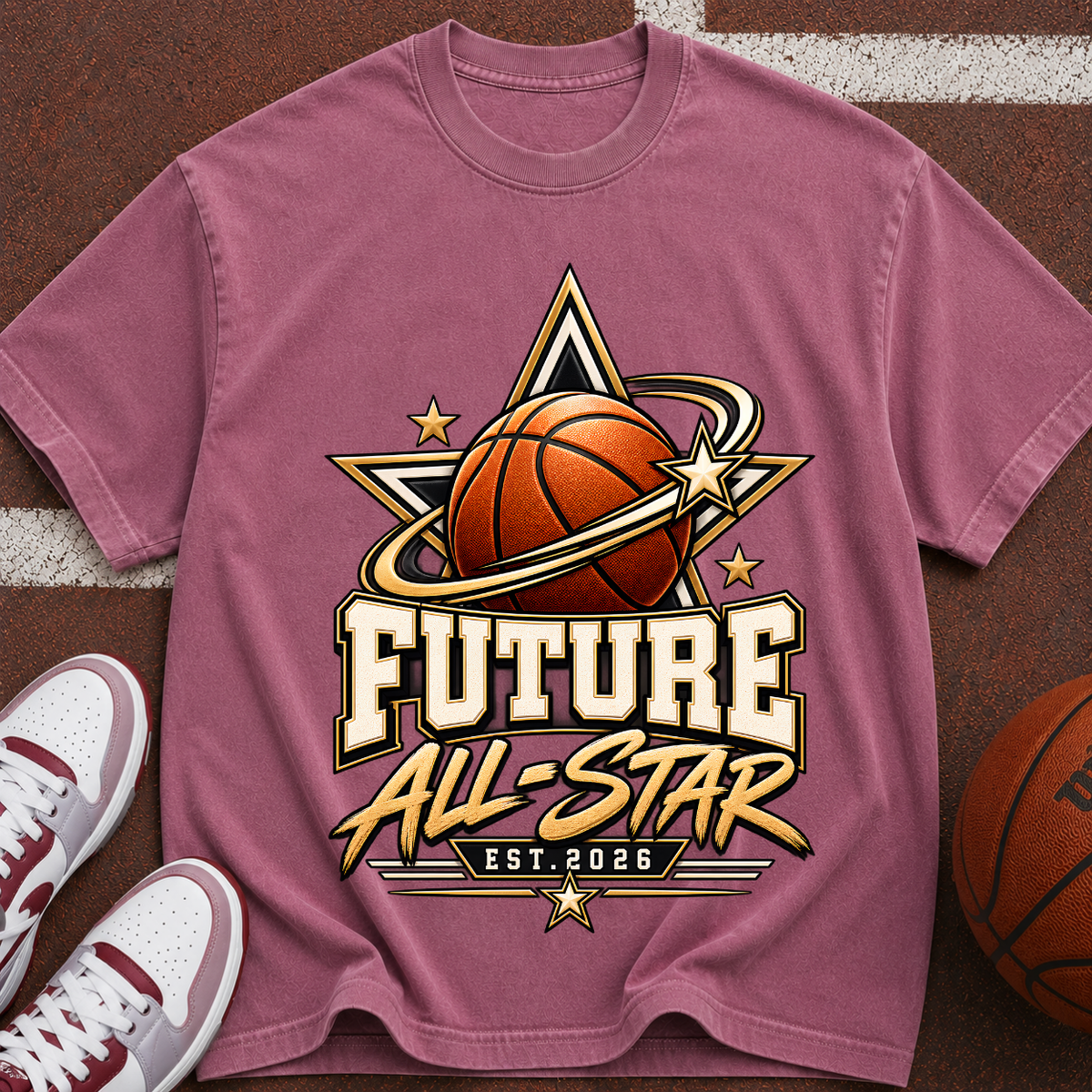 Future All-Star Basketball T-Shirt — Youth Basketball Tee, "Future All-Star Est. 2026"