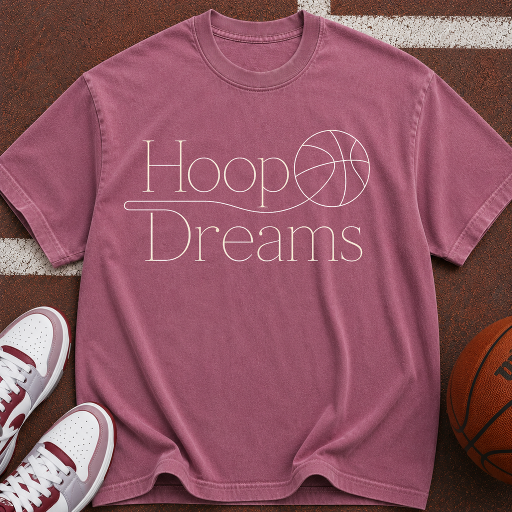 Hoop Dreams Basketball T-Shirt — Vintage Script Athletic Tee