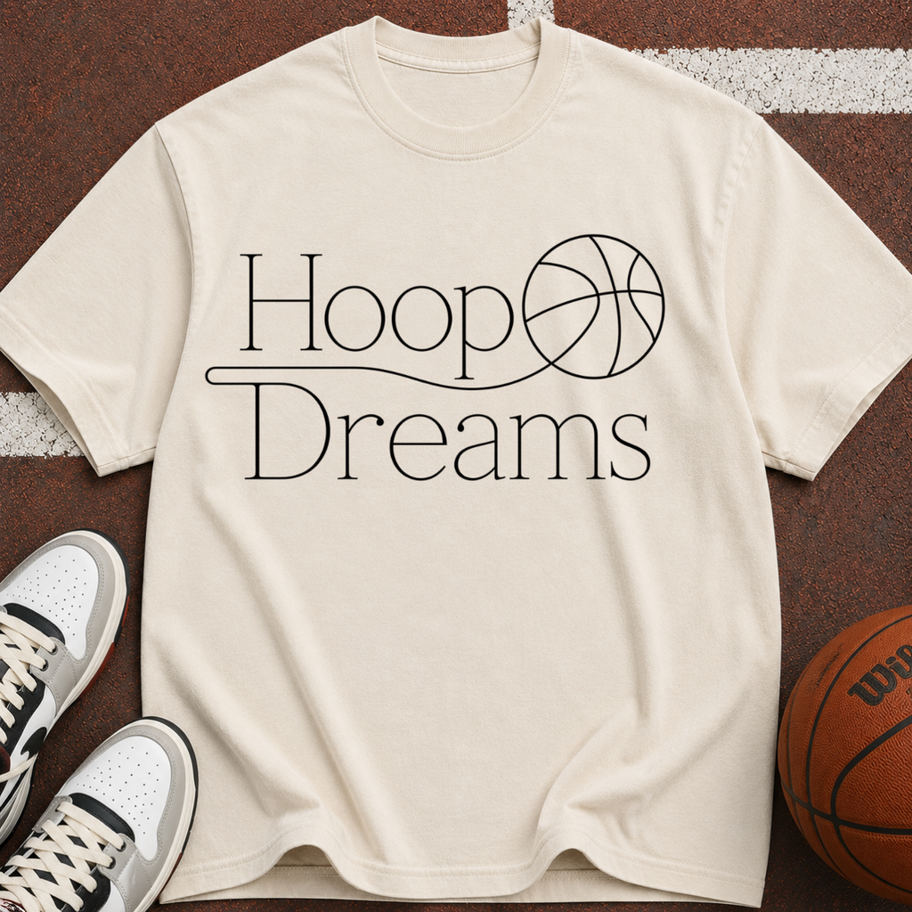 Hoop Dreams Basketball T-Shirt — Vintage Script Athletic Tee