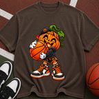 Pumpkin Jam Basketball T‑Shirt — Halloween Pumpkin Player Graphic Tee