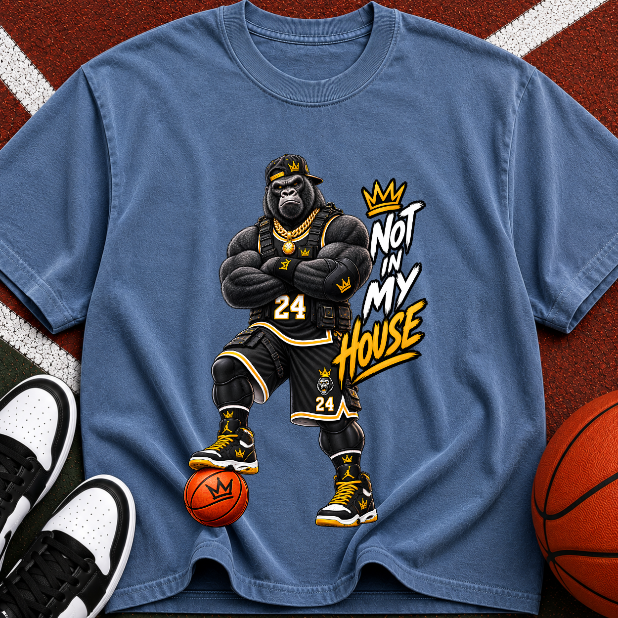 Basketball Gorilla "Not In My House" T-Shirt
