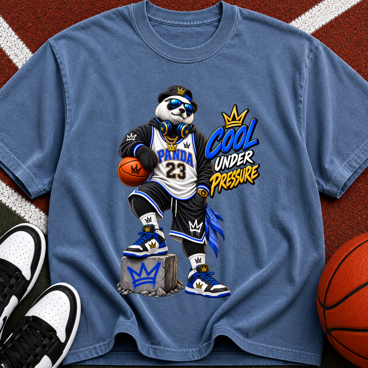 Cool Under Pressure Basketball Panda T-Shirt